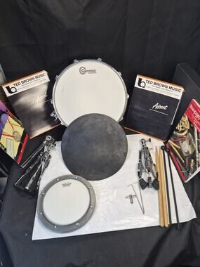 Gammon Percussion 14" Snare Drum Stand , Practice Pad , Soft Bag ,Books Complete